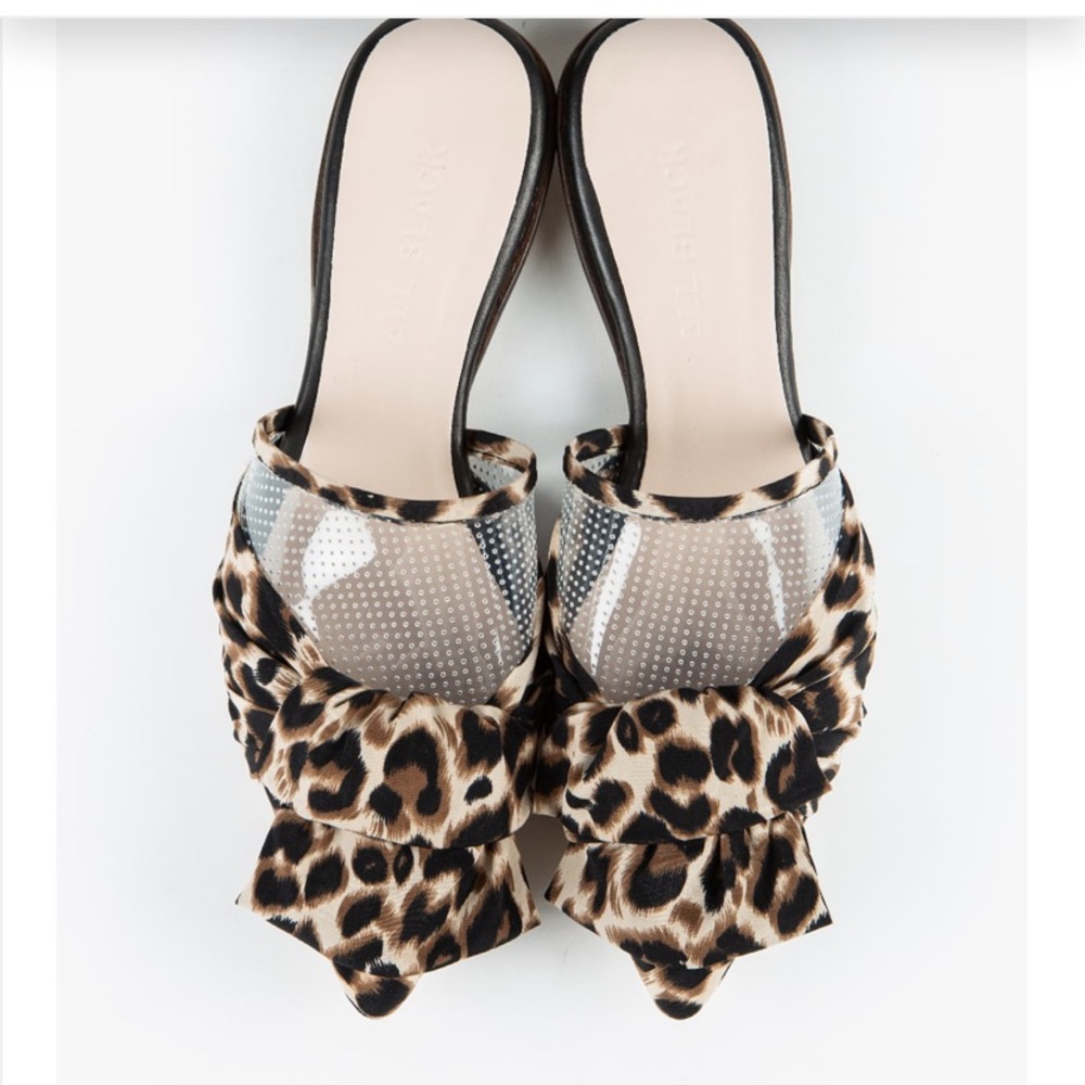 All Black Women's Jungle Bow Slide Sandal